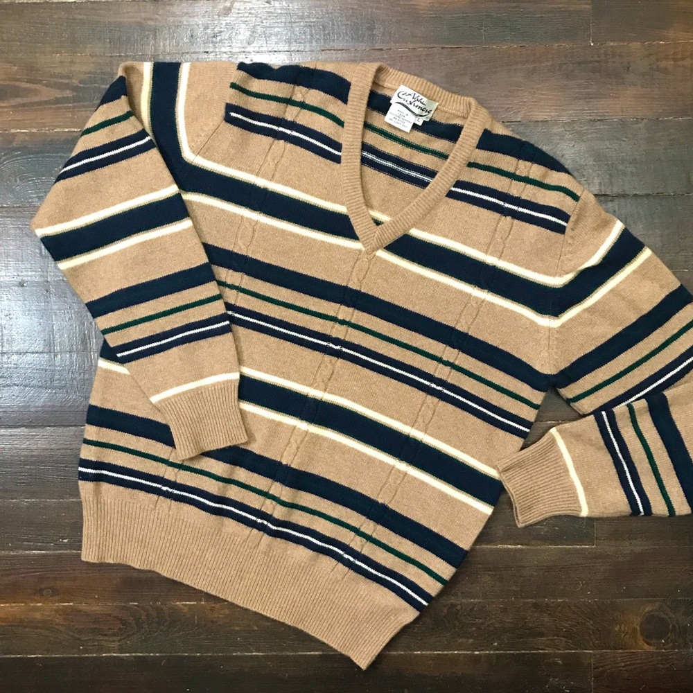 Cashmere v-neck , cables & stripes, oh my!